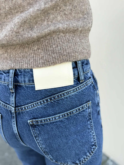 W Wide Jeans, Mid Blue