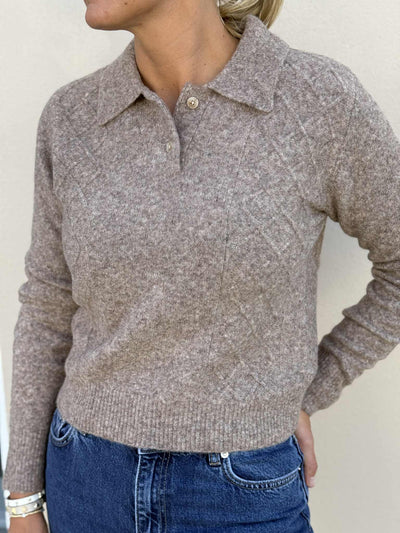 Argyle Polo, Taupe