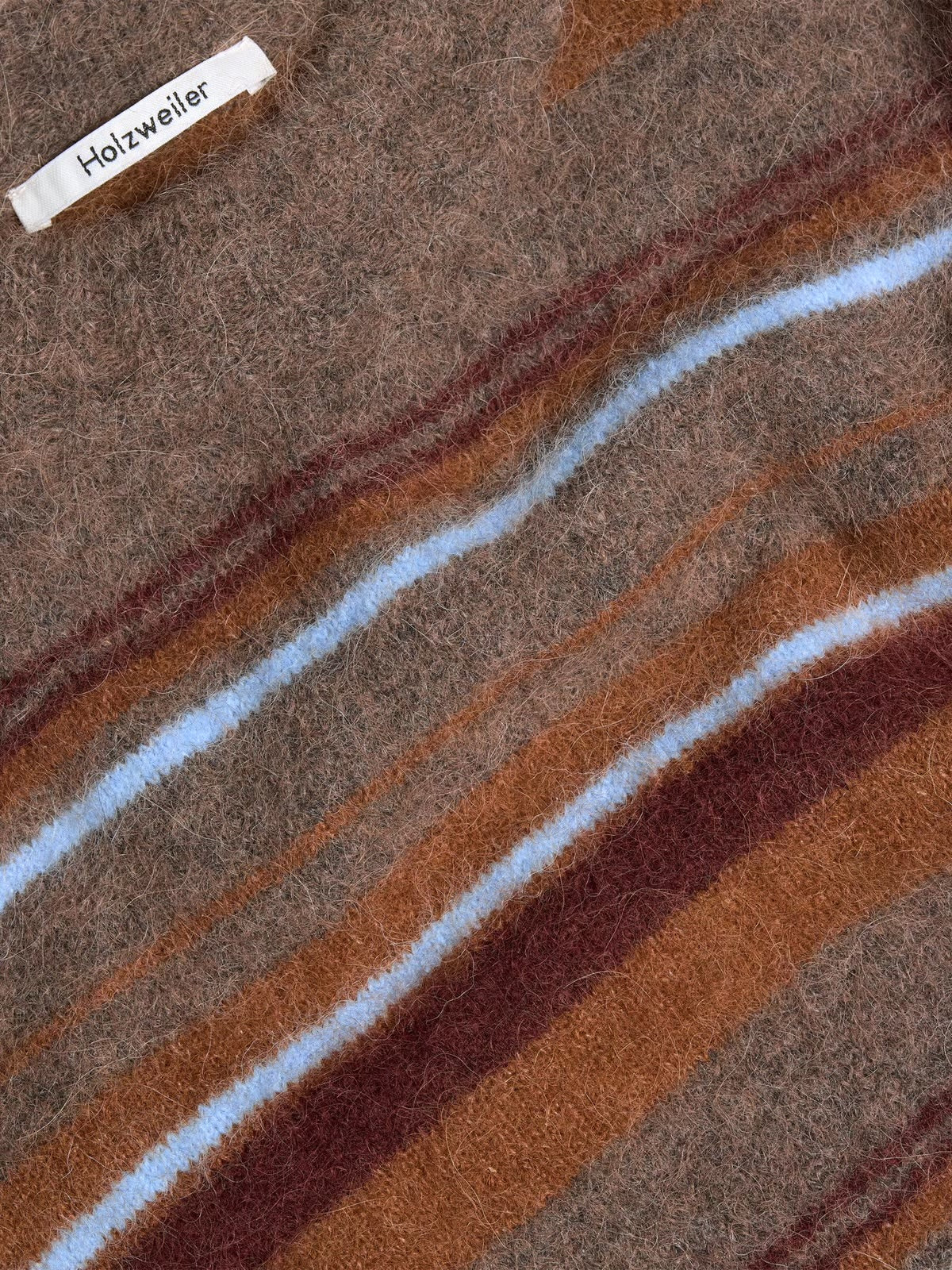 Fluffy Stripe Crew, Brown Stripe