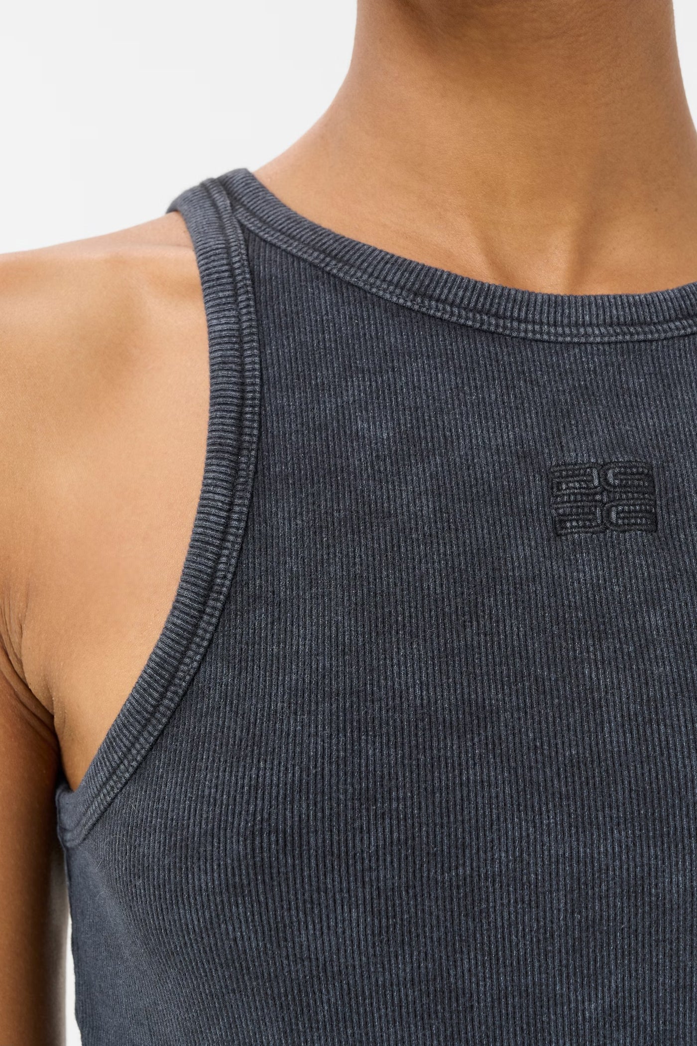 Drew Washed Logo Tank, Grey Washed