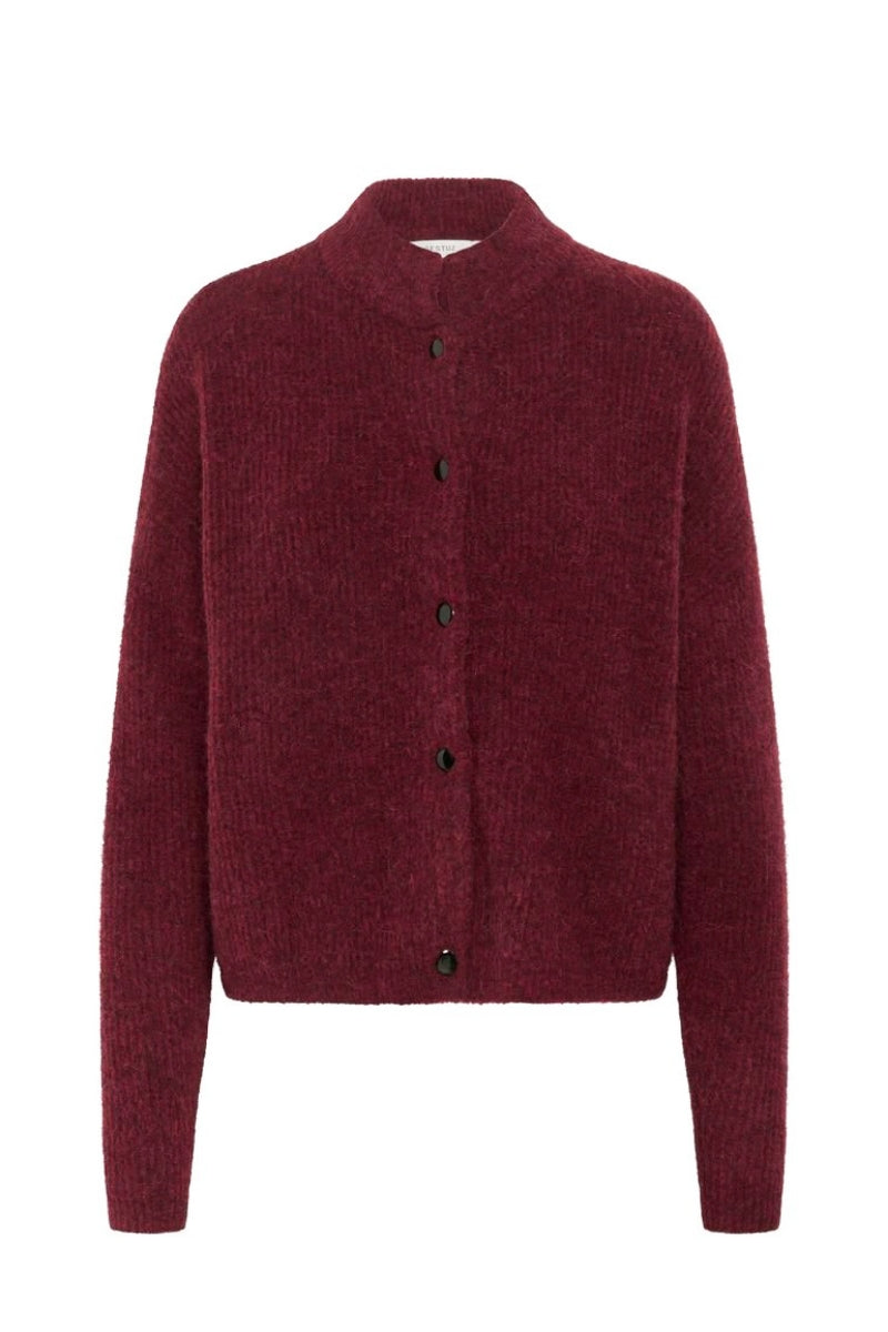 Alpha Short Cardigan, Blood Red Melange