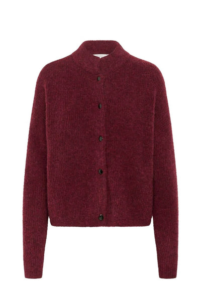 Alpha Short Cardigan, Blood Red Melange