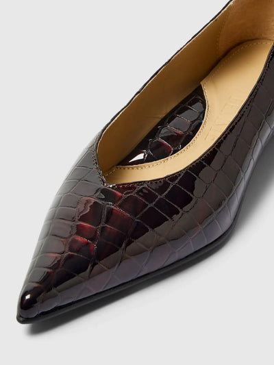 Isla Leather Pump, Fig Detail Croco