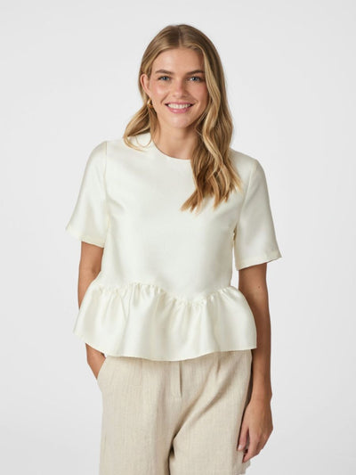 Alva Dull Satin Blouse, Ivory