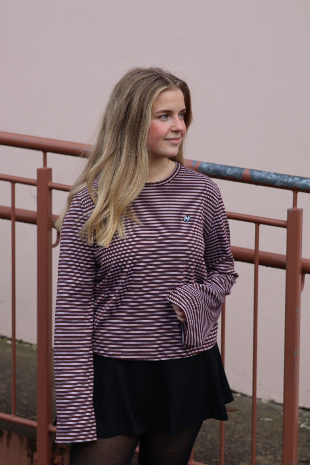 Street Stripe LS , Burgundy