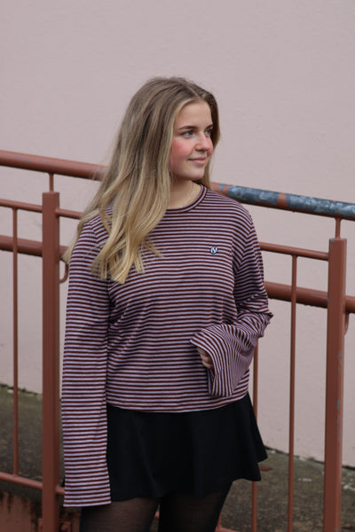 Street Stripe LS , Burgundy