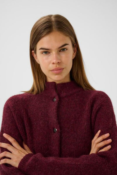 Alpha Short Cardigan, Blood Red Melange