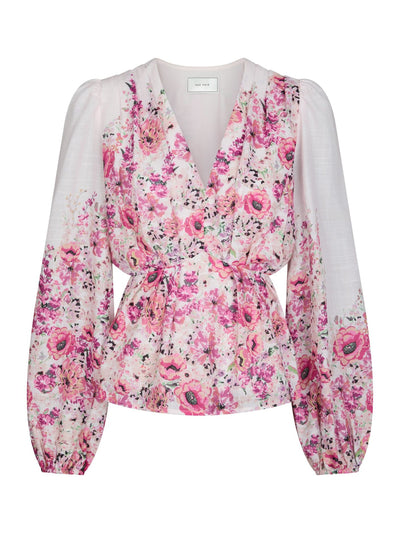 Fie Flower Print Blouse, Rose