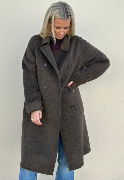 Lucca Barkley Wool Coat , Slate Black