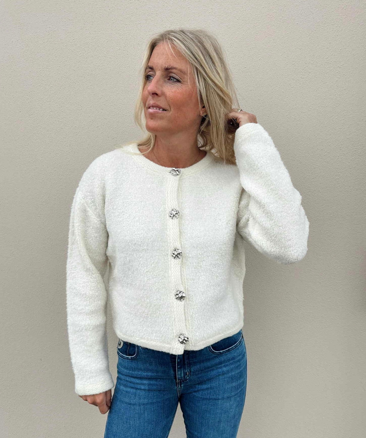 Colette Cardigan , White