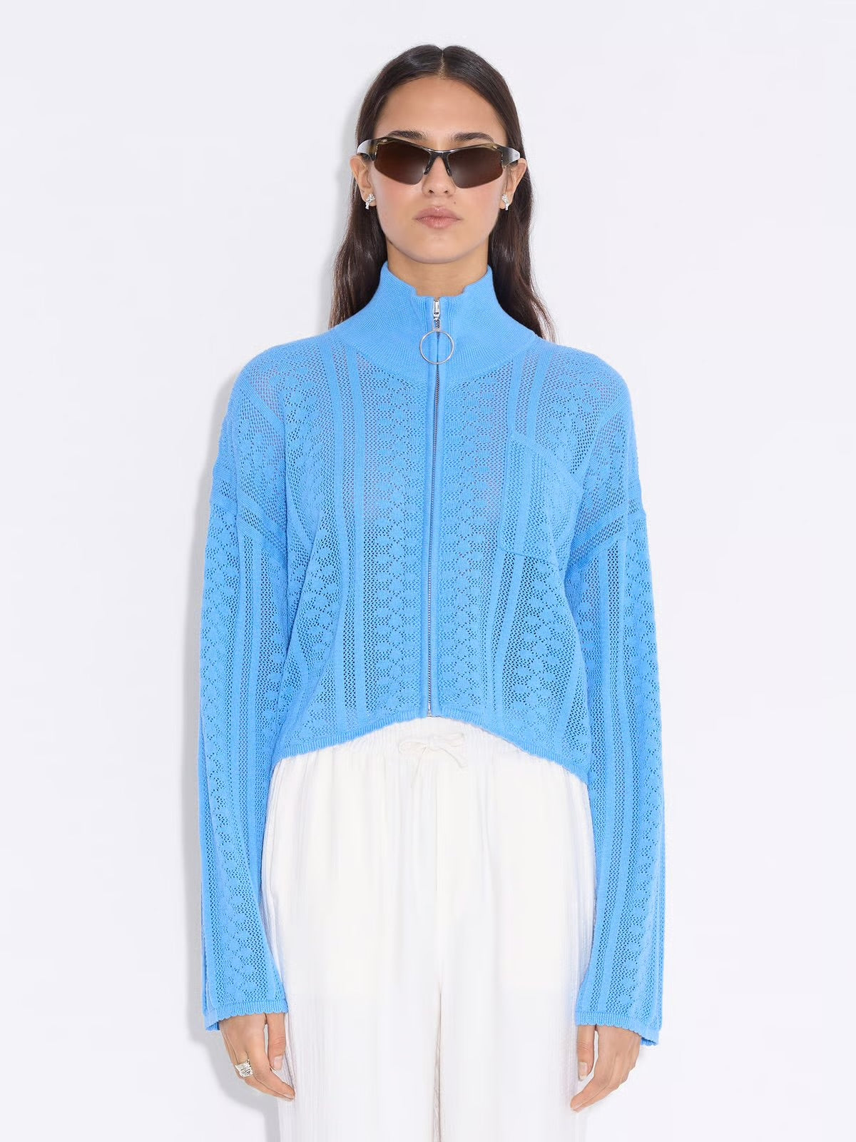 Tine Crochet Cardigan, Blue