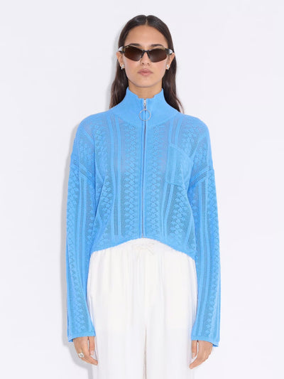 Tine Crochet Cardigan, Blue