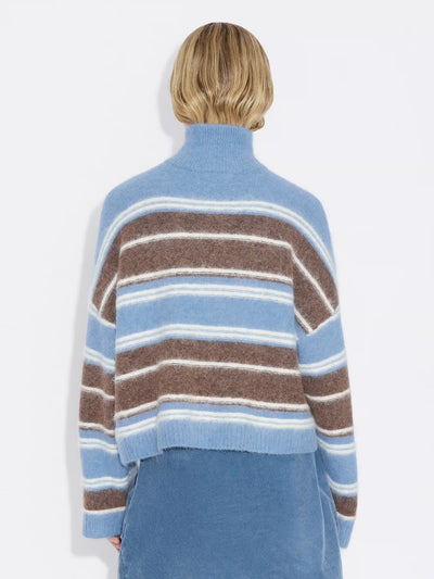 Tine  Stripe Cardigan, Blue Stripe