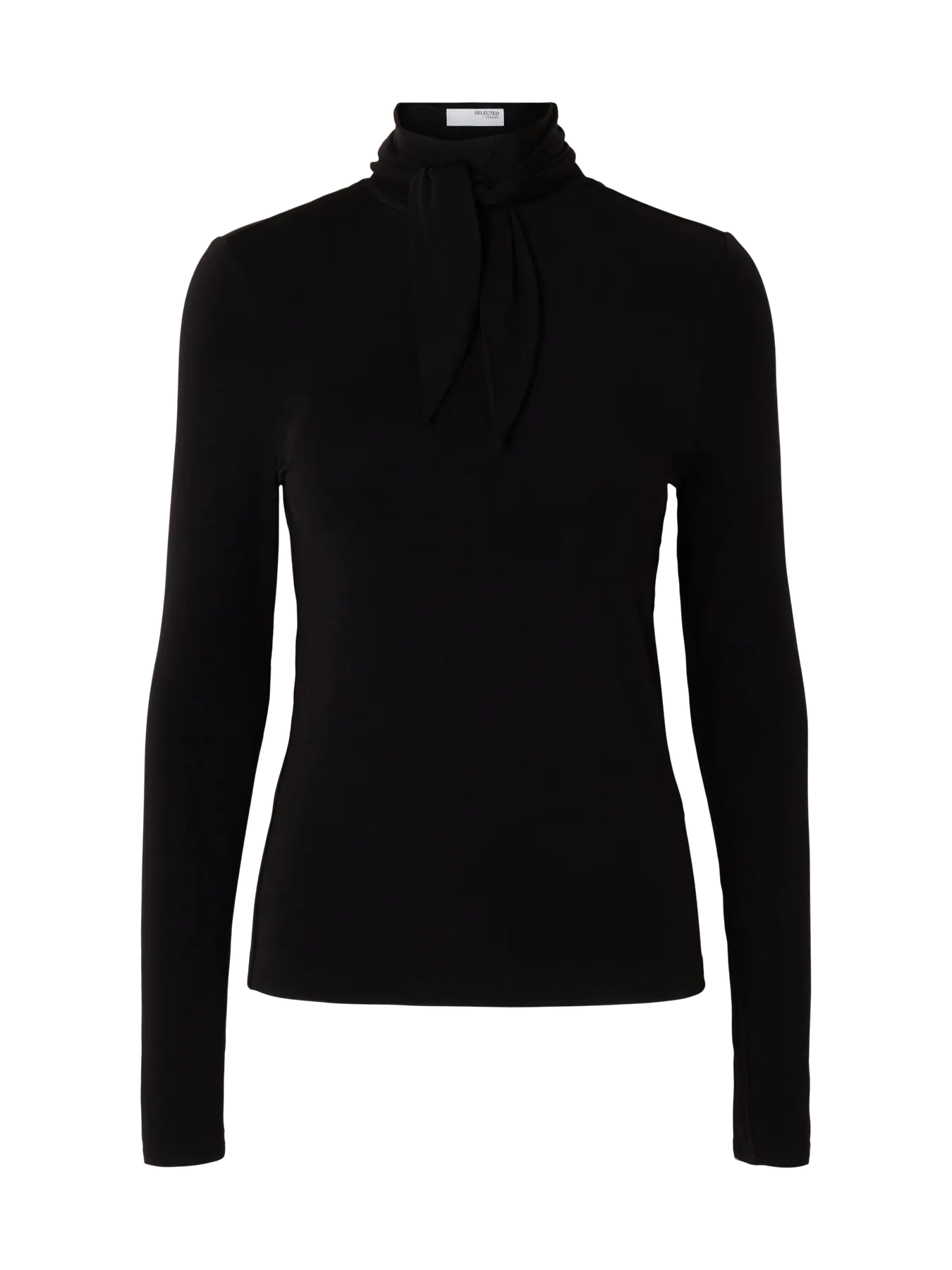 Lina Lano LS High Neck Top, Black