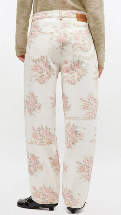 Print Denim Stary, Egret