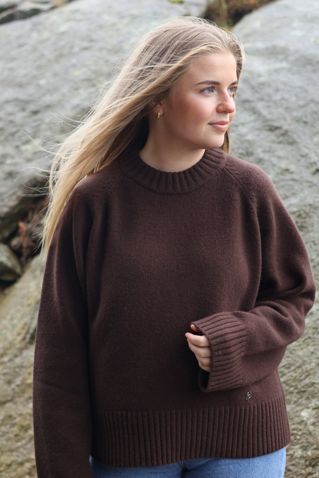 W Wool Crew, Dk. Brown
