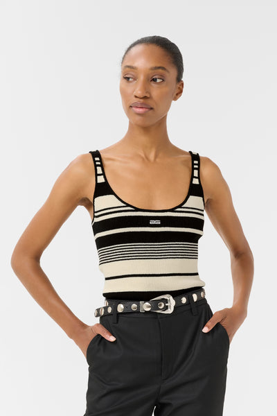 Stela top, Black/birch striped