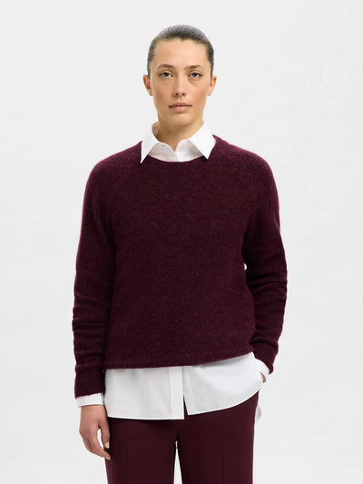 Lulu LS Knit O-neck, Fig/Melange