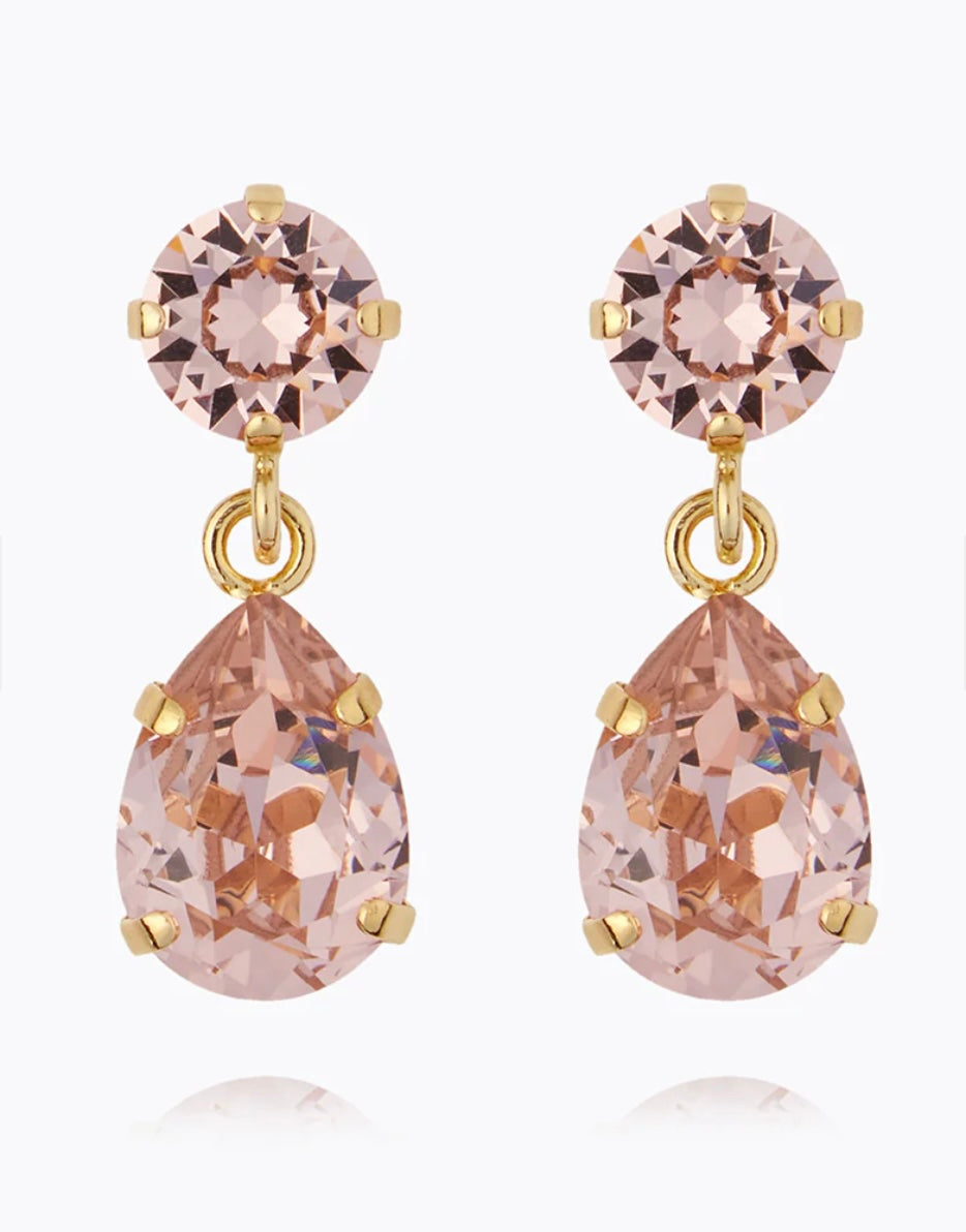 Mini Drop Earrings Gold Vintage Rose