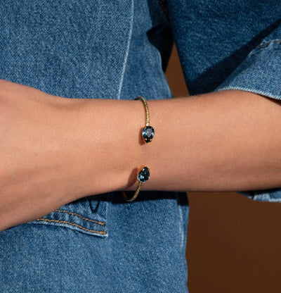 Petit Drop Bracelet Gold Denim Blue