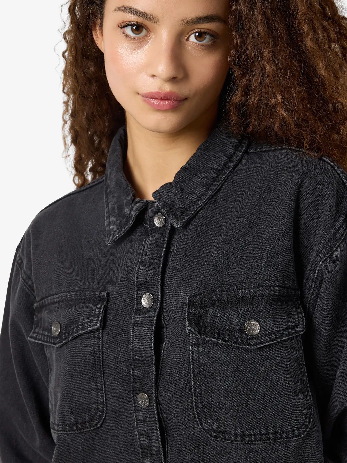 Alva LS Denim Dress, Black Denim