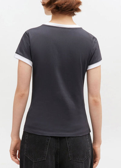 Basic Cotton Jersey Bear Fitted T-Shirt, Phantom