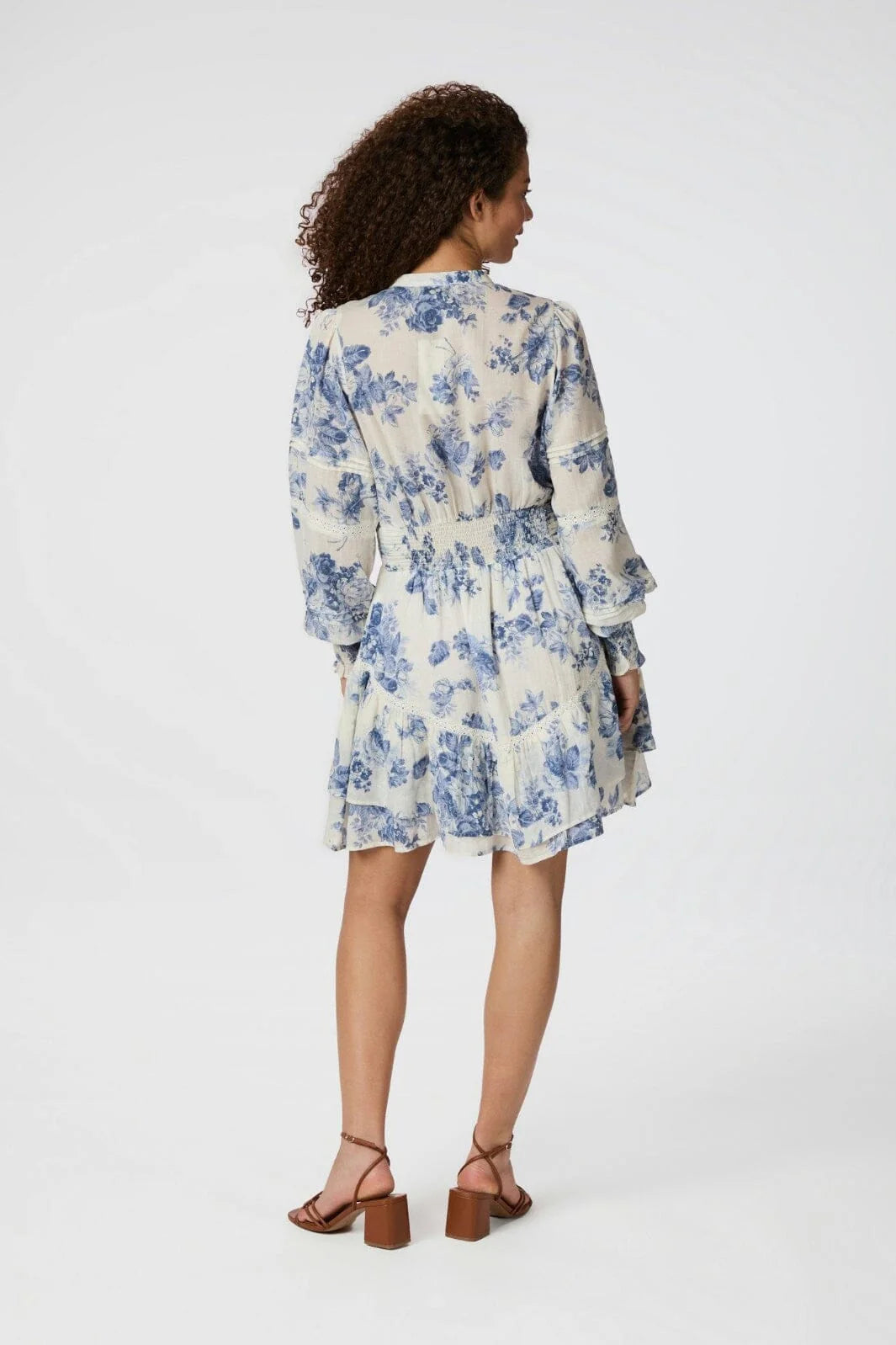 Roberta Flower Flow Dress, Light Blue