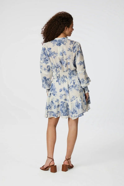 Roberta Flower Flow Dress, Light Blue