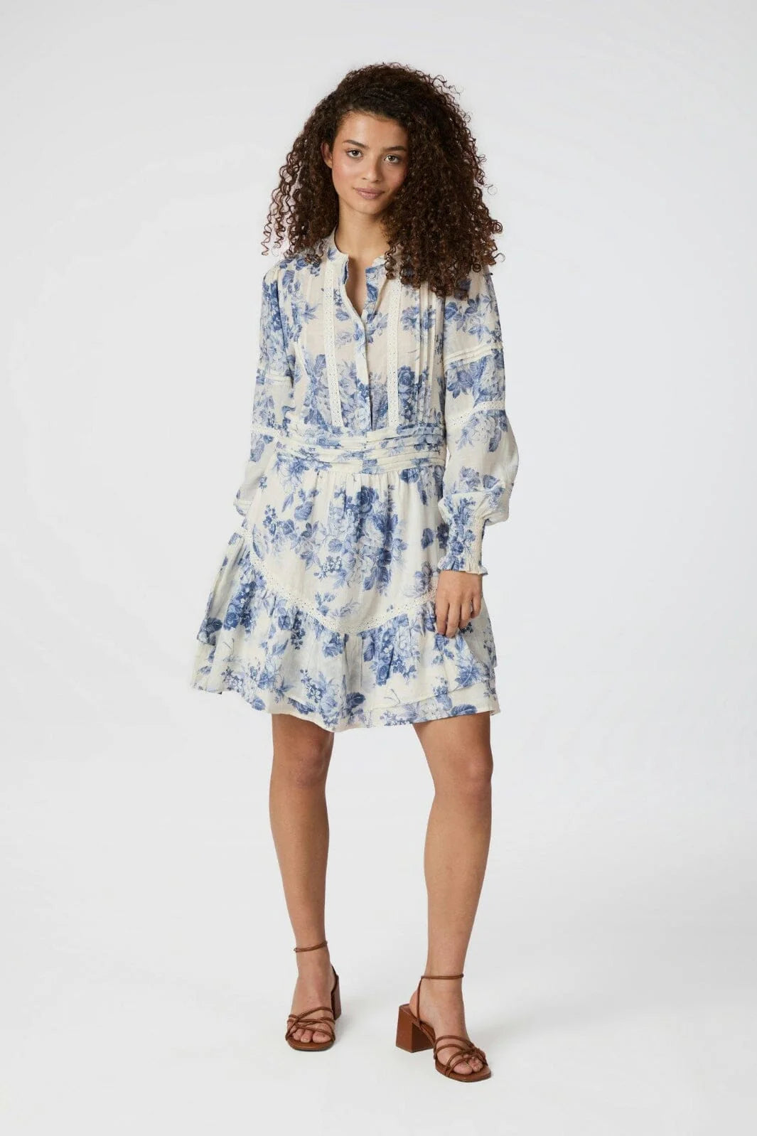 Roberta Flower Flow Dress, Light Blue