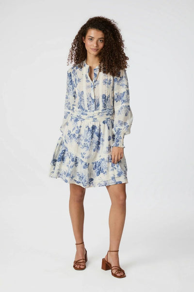 Roberta Flower Flow Dress, Light Blue