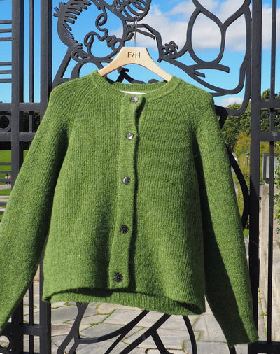 Lulu LS Knit Short Cardigan, Spindle Tree/Black Core