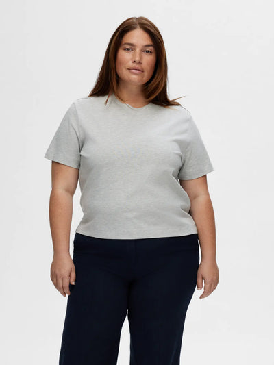 Essential SS Boxy Tee, Light Grey Melange