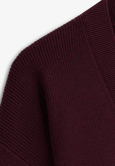 Atari Rib Cardigan, Burgundy