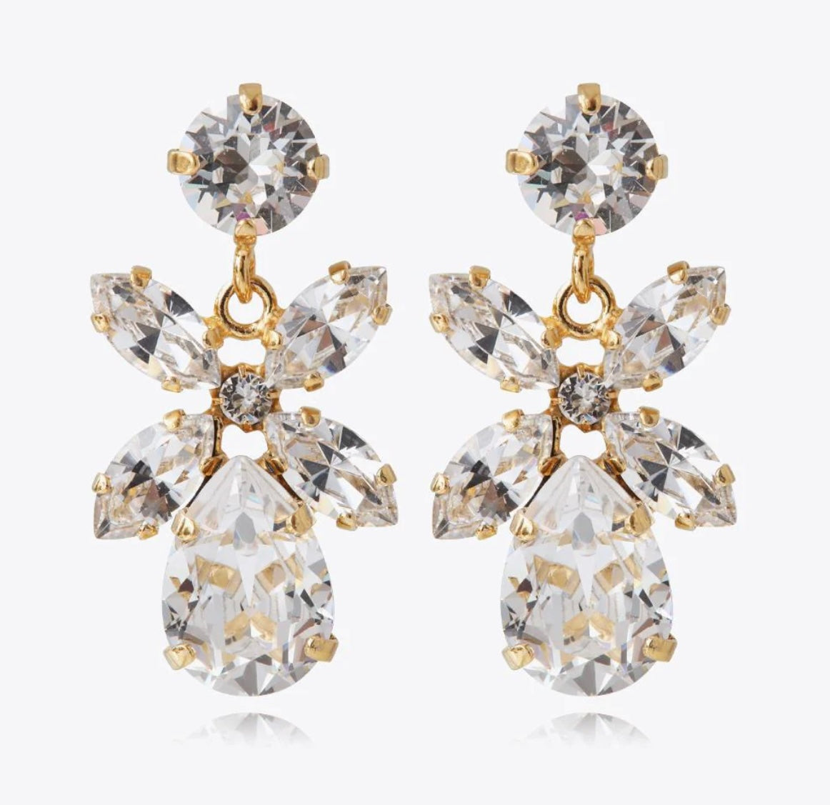 Mini Dione Earrings Gold Ceystal