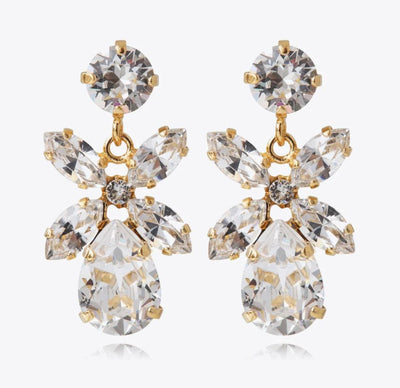 Mini Dione Earrings Gold Ceystal