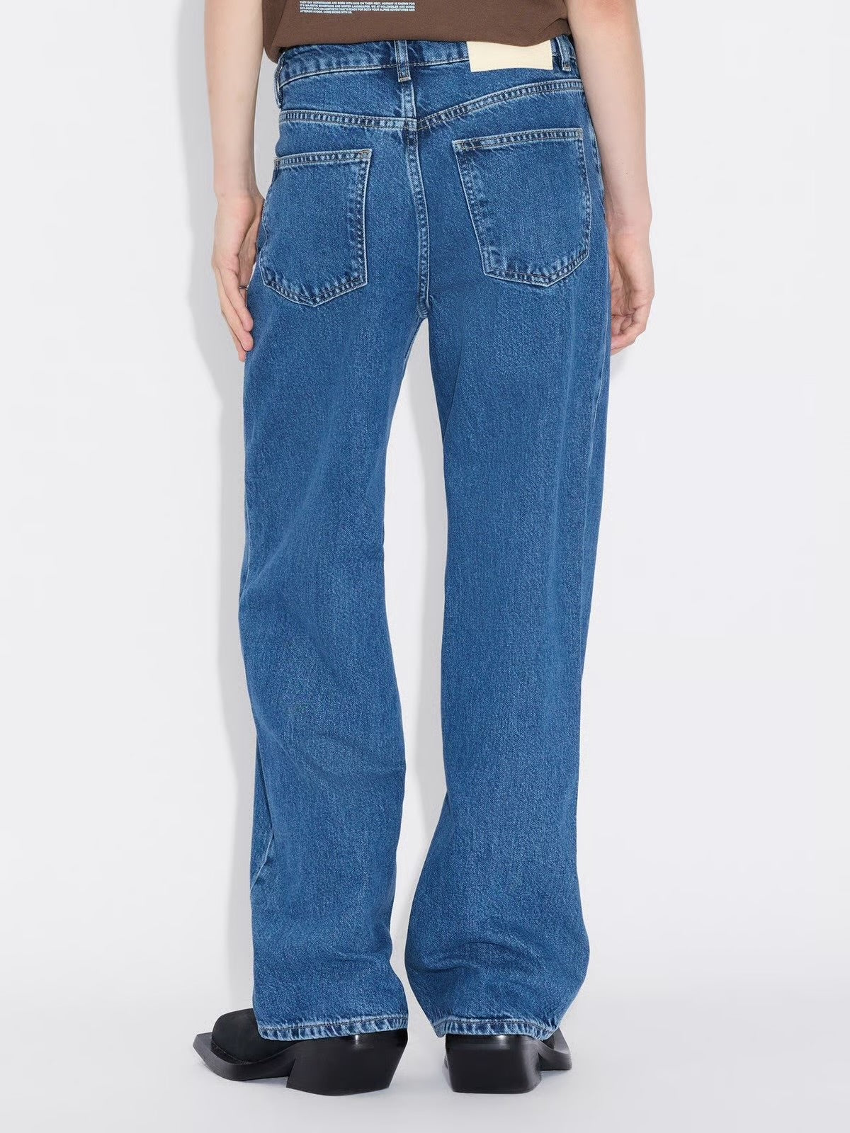 W Wide Jeans, Mid Blue