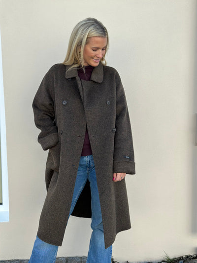 Lucca Barkley Wool Coat , Slate Black