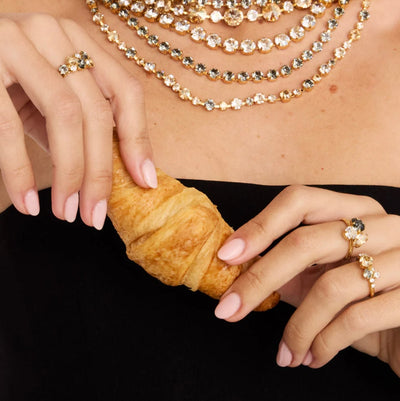 Ana Ring Gold Black Golden Combo