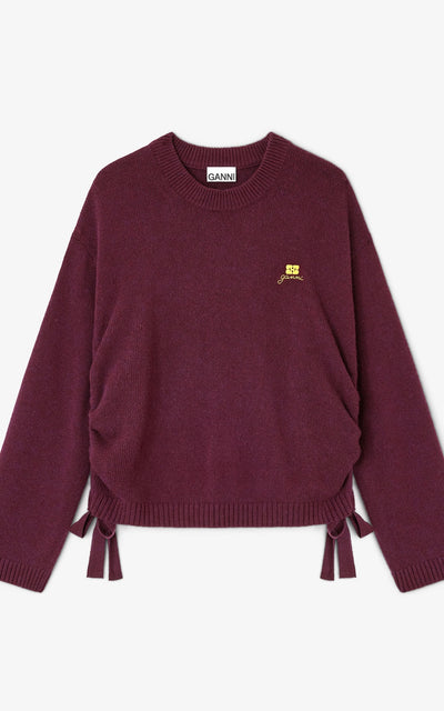 Future Wool Mix Oversized o-neck, Burgundy