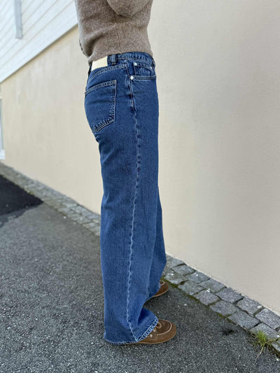 W Wide Jeans, Mid Blue