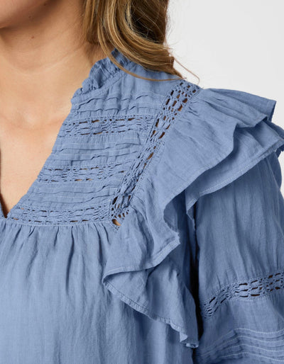 Mauri S Voile Blouse, Smoke Blue