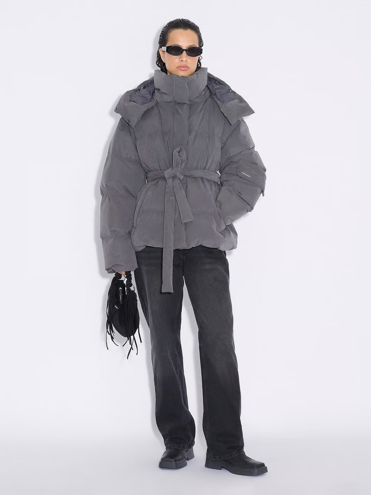 Steila Brushed Down Jacket, Grey