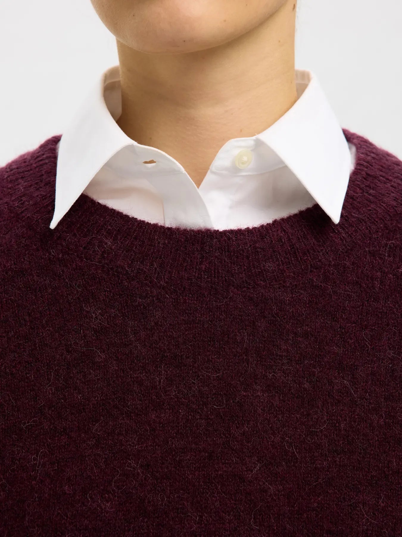 Lulu LS Knit O-neck, Fig/Melange