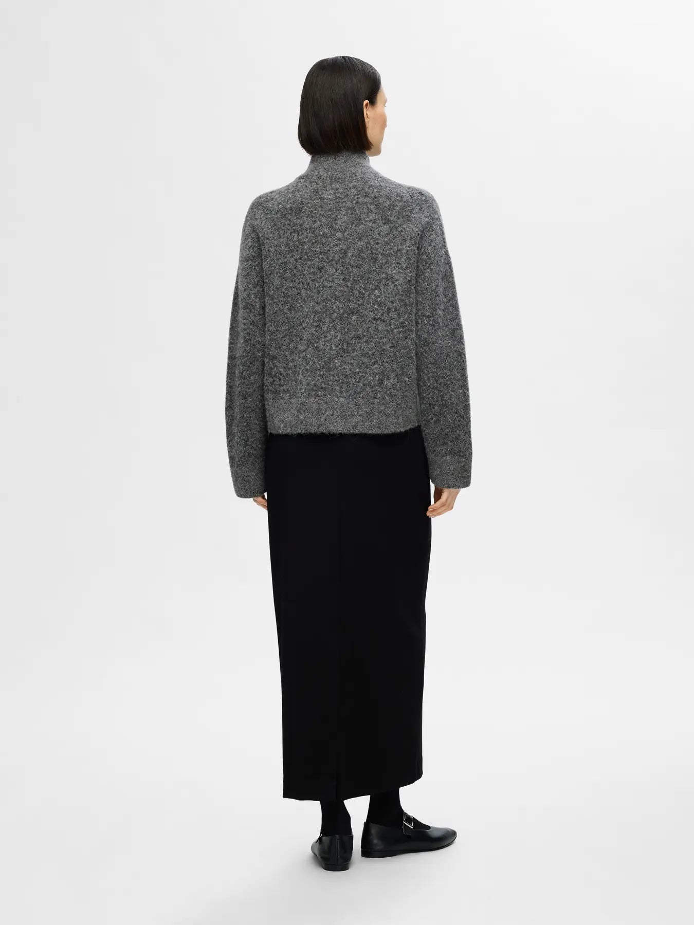 Sia Ras LS Knit Zipper Cardigan, Medium Gray