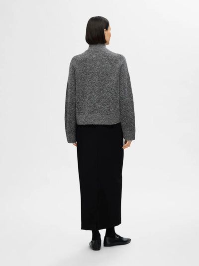 Sia Ras LS Knit Zipper Cardigan, Medium Gray
