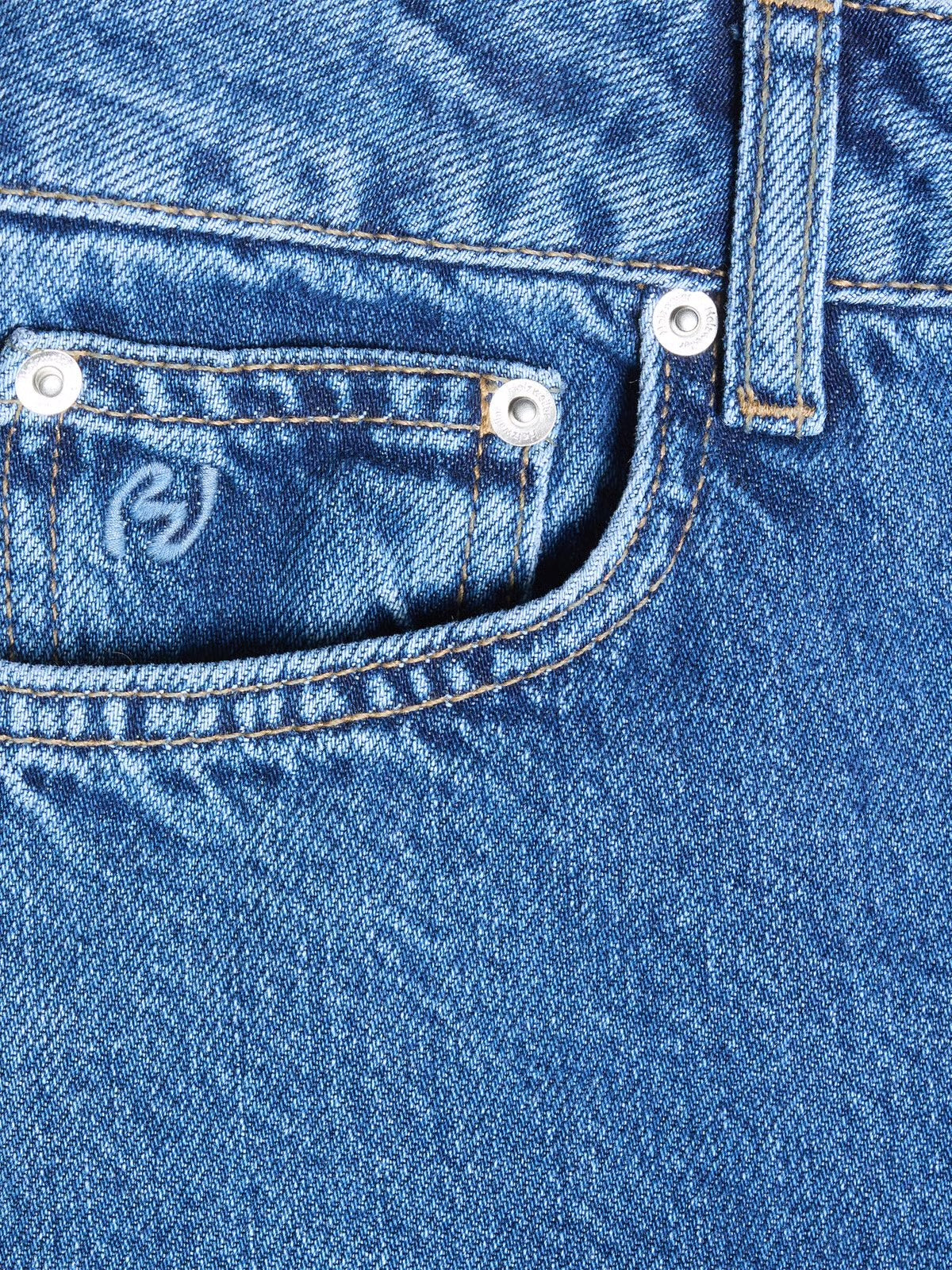 W Wide Jeans, Mid Blue