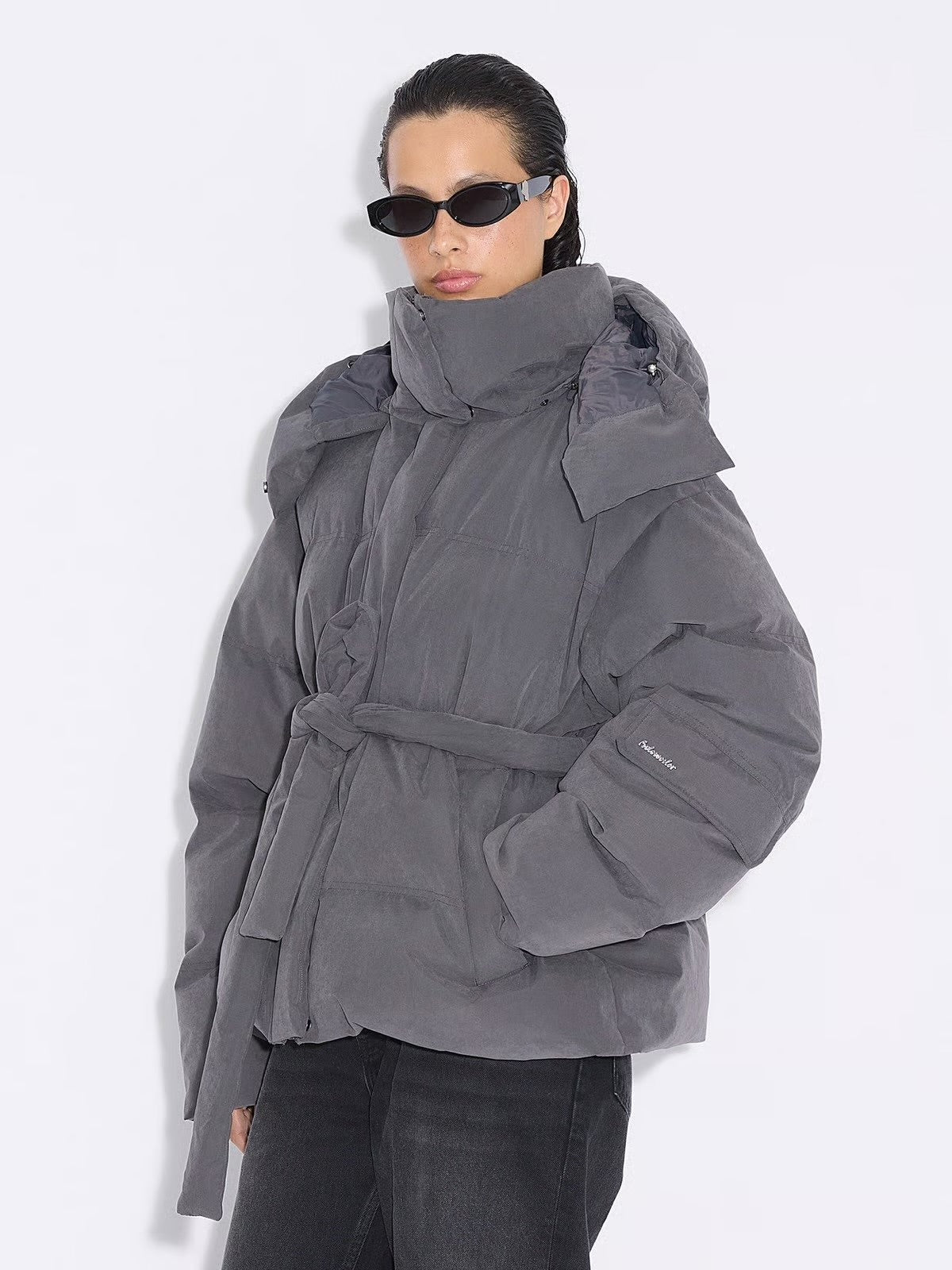 Steila Brushed Down Jacket, Grey