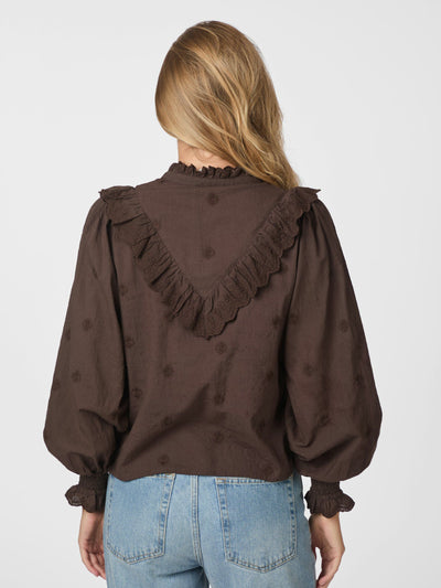 Degas Blouse, Dark Brown
