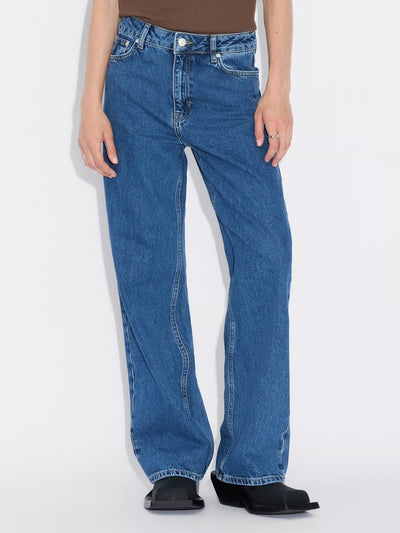 W Wide Jeans, Mid Blue