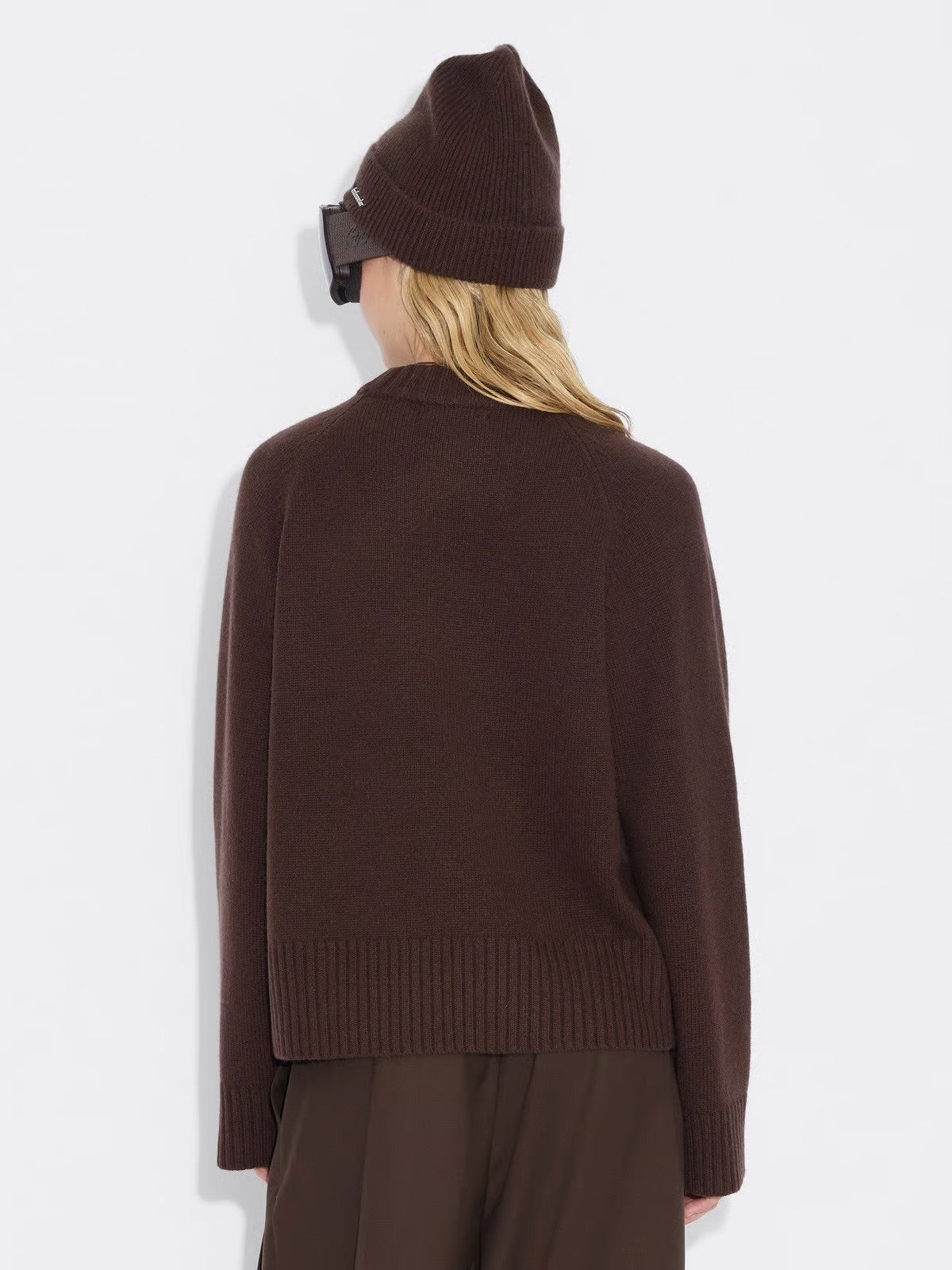 W Wool Crew, Dk. Brown